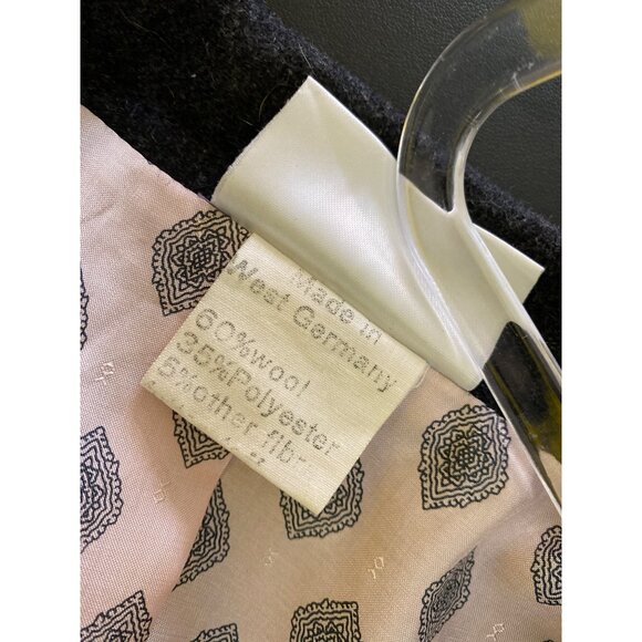 Vintage Bandberger Wool Blend Blazer Jacket Size 4 Dark Gray Classic Luxury 80's - Picture 4 of 4